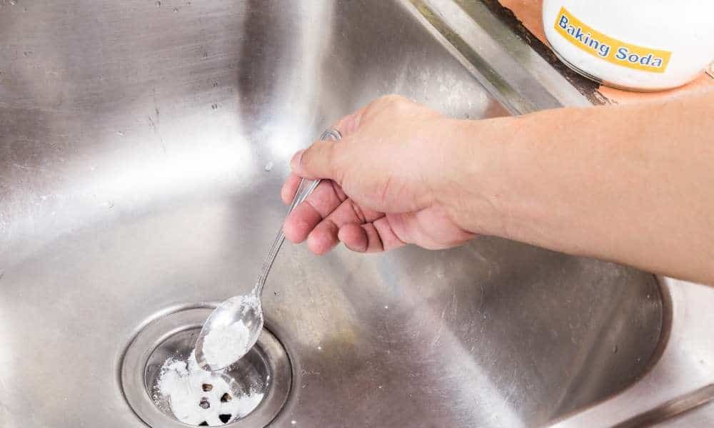 Use The Baking Soda For unclog Double Kitchen Sink