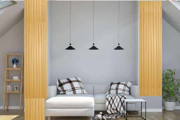 White Wood Wall Decoration Trellis To Living Room Pillar